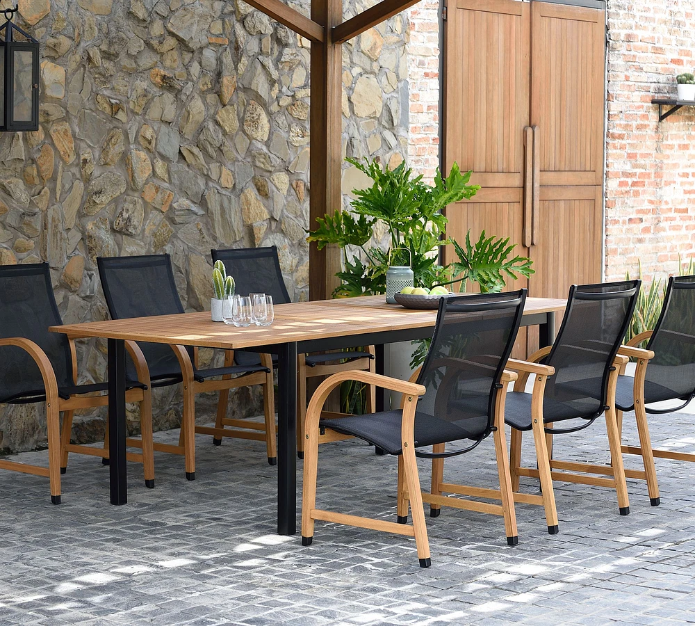 Santa Ana 7-Piece Rectangular Dining Table with Newark Dining Armchair Set