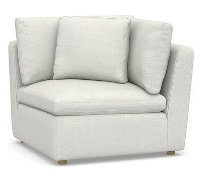 OPEN BOX: Newport Roll Arm Corner, Down Blend Wrapped Cushions, Basketweave Slub Ivory