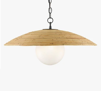 Powell Round Rattan Pendant (24")