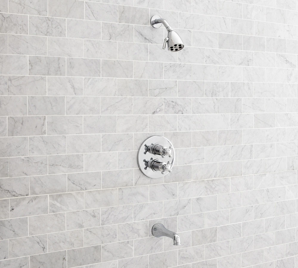 Pearson Cross Handle Thermostatic Bathtub & Shower Set