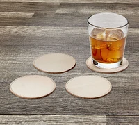 Vachetta Handcrafted Leather Round Coasters - Set of 4