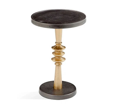 Anais Round Metal Accent Table (14")