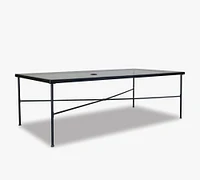 Bowie Glass Rectangular Outdoor Dining Table (84")