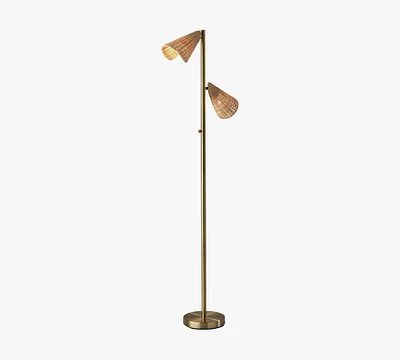 Cole 2-Light Rattan Floor Lamp (63")