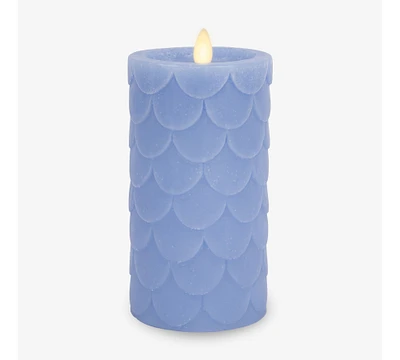 Premium Flameless Scallop Texture Pillar Candle