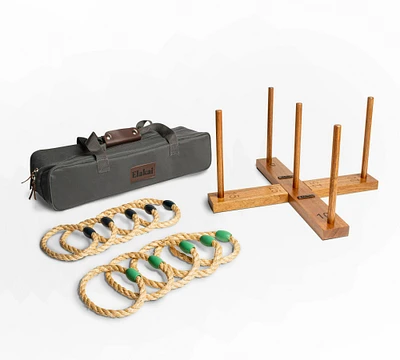 Handmade Wood Ring Toss Set