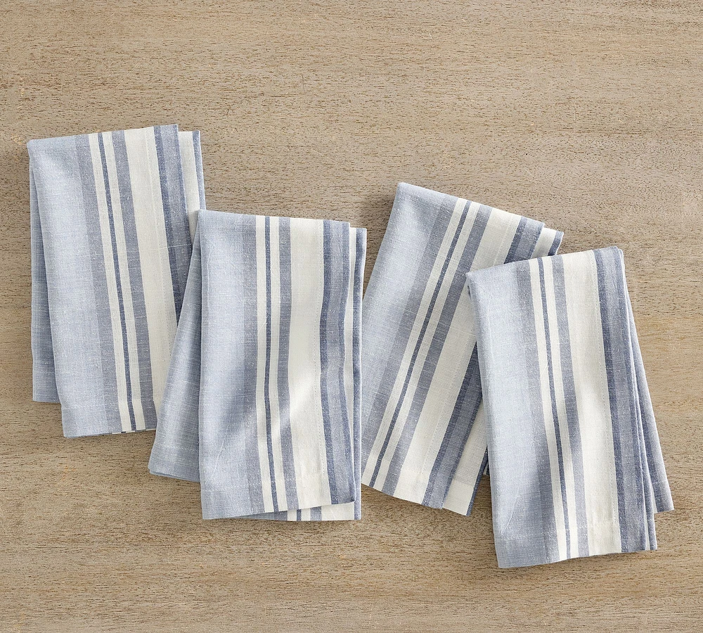 Kravet Meadow Stripe Cotton/Linen Napkins - Set of 4