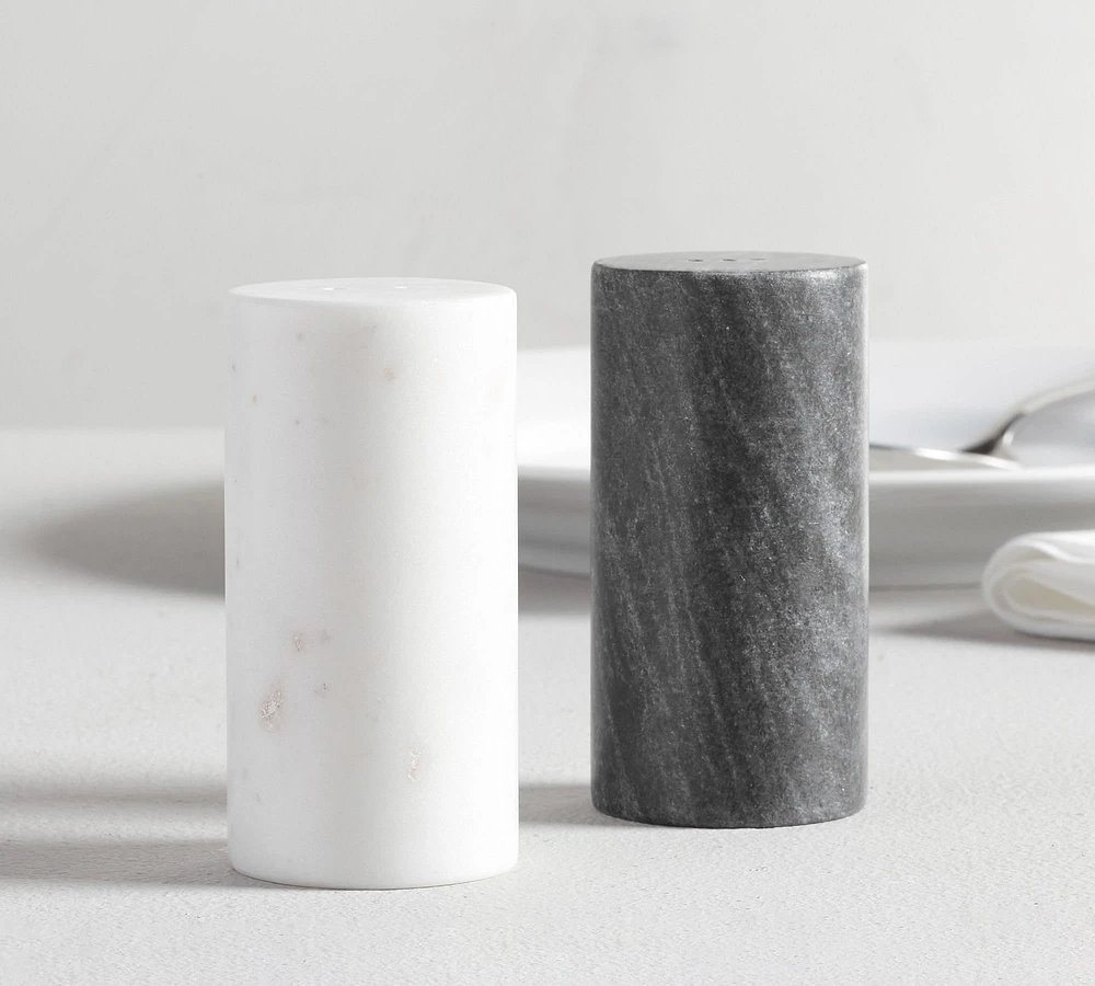 Black & White Marble Salt & Pepper Shakers