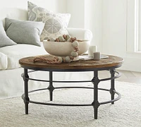 Parquet Round Reclaimed Wood Coffee Table (36")