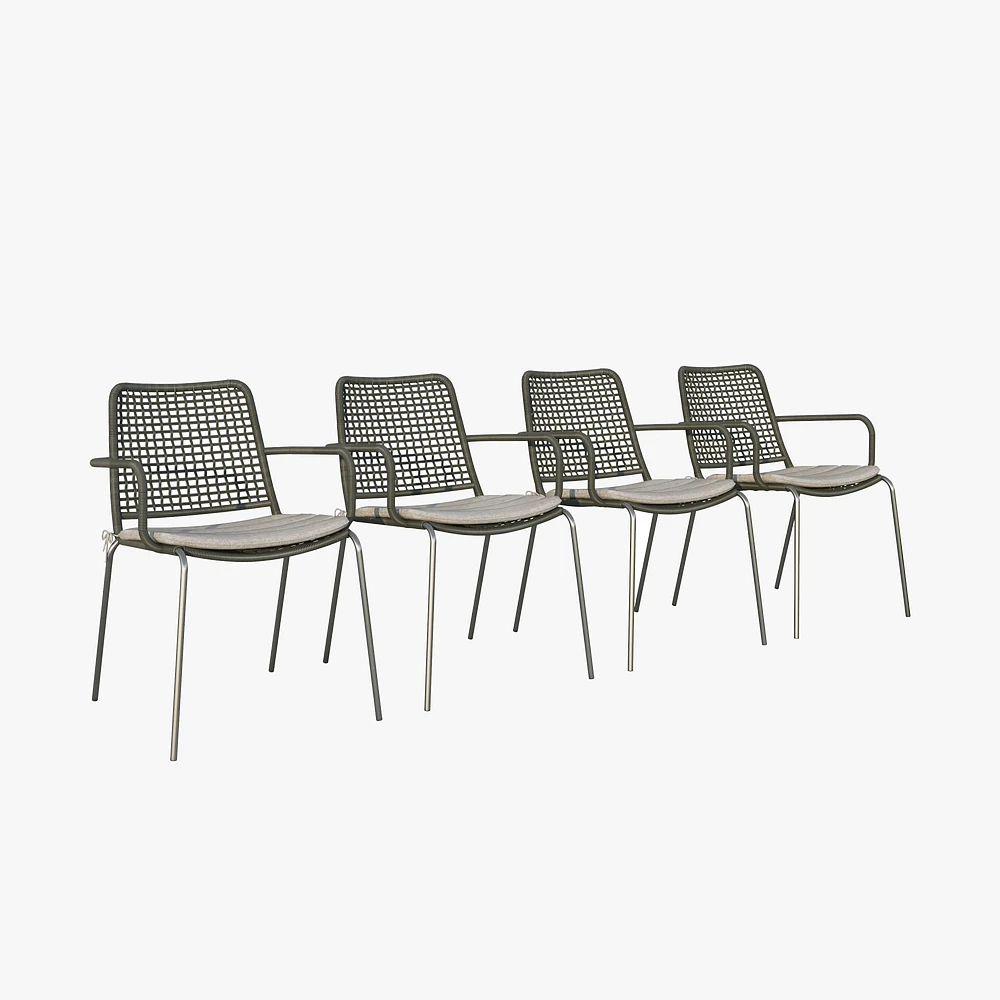 Dalhousie Rope Outdoor Dining Armchair, Set of 4