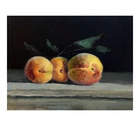 Peaches Still Life Framed Canvas