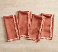 Frayed Oversized Linen Napkins - Set of 4