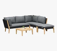 Winnipeg Eucalyptus Outdoor Sectional Set with Coffee Table