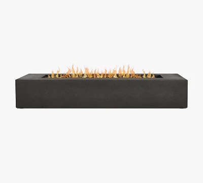 Abril Concrete Low Long Rectangular Propane Fire Pit Table (72")