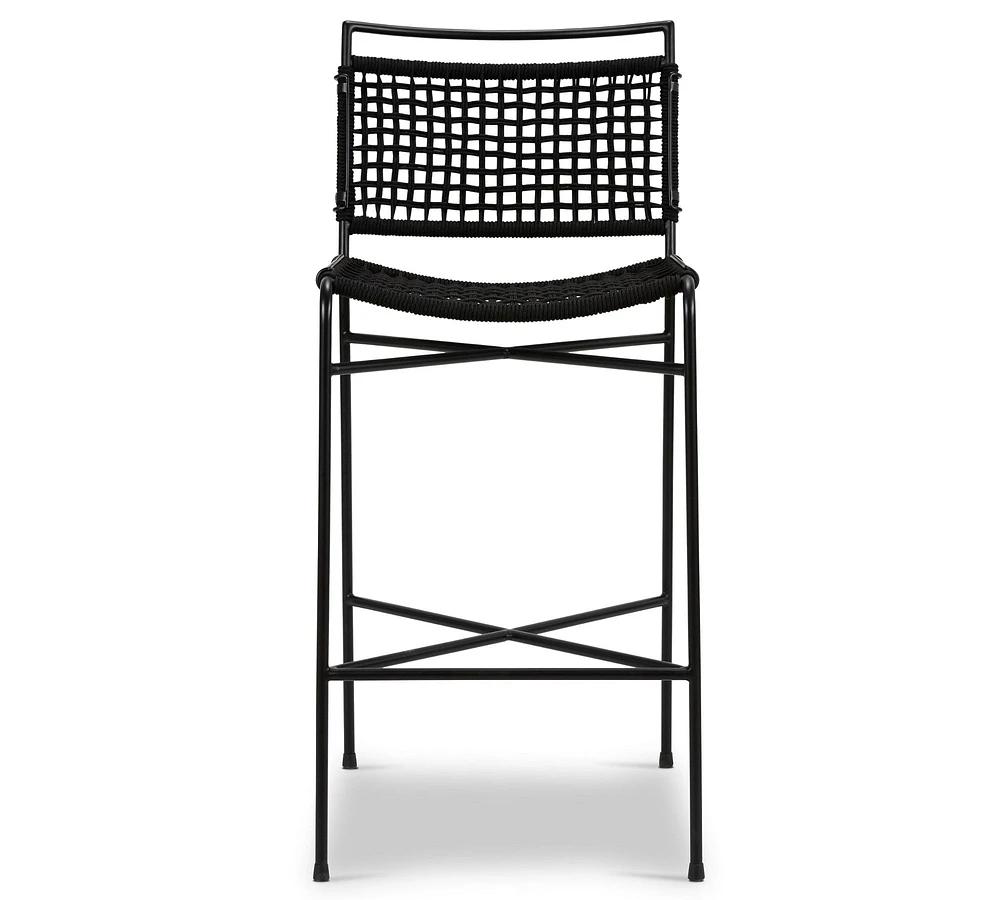 Perkins Metal & Rope Outdoor Stool