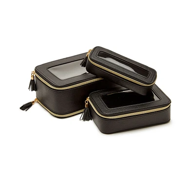 Sadie Vegan Leather 3-Piece Cosmetic Case