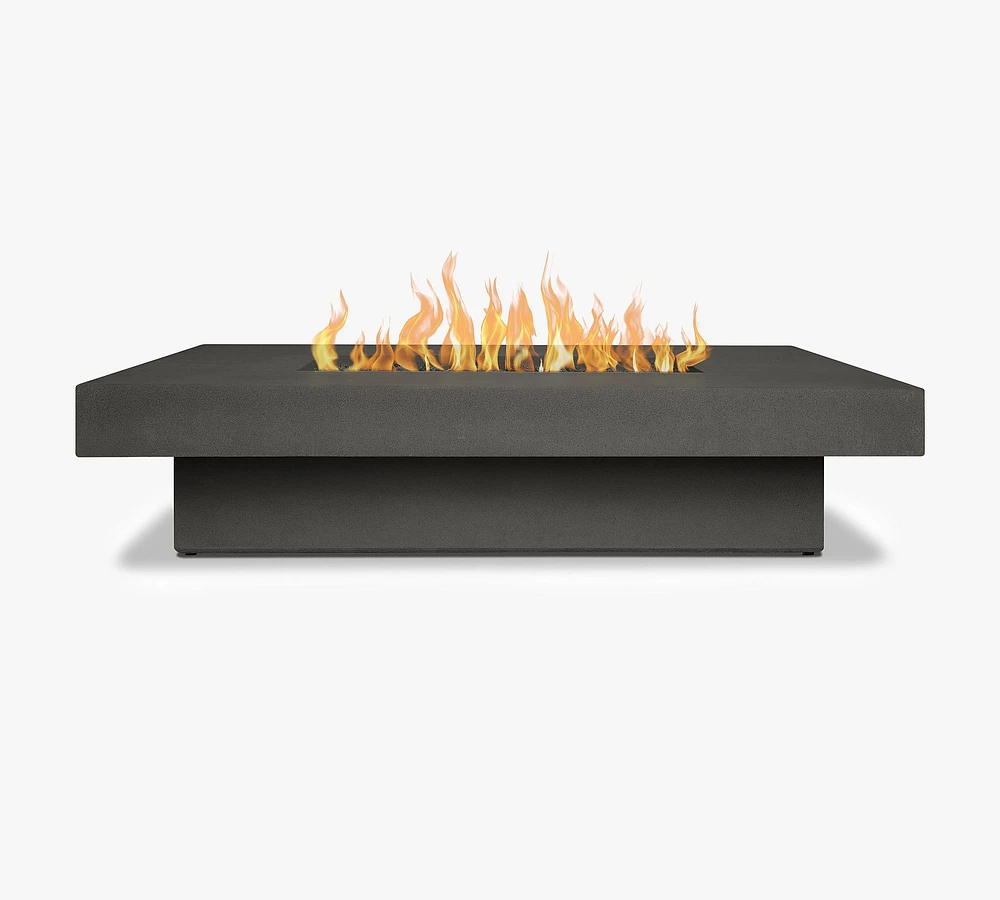 Chrisley Concrete Low Rectangular Propane Fire Pit Table (60")