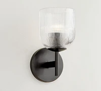 Cooper Ribbed Glass Sconce (9")