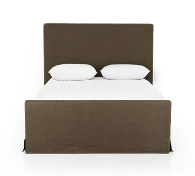 Cecile Slipcovered Platform Bed