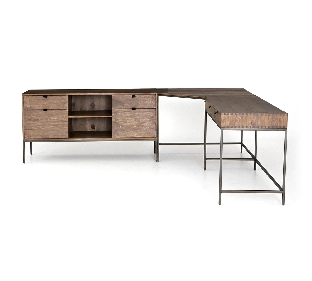 Graham Corner Desk with Filing Credenza (101.5")