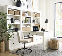 Aubrey Peninsula Desk with Bookcase Suite (108")