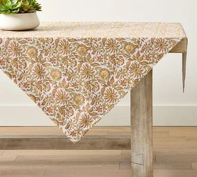 Norvelle Block Print Cotton/Linen Table Throw