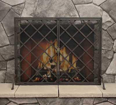 Iron Weave Open Door Firescreen