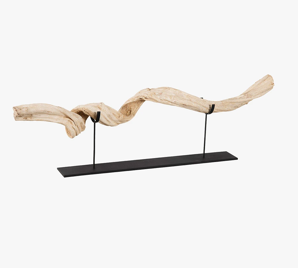 Wooden Vine On Stand Sculpture