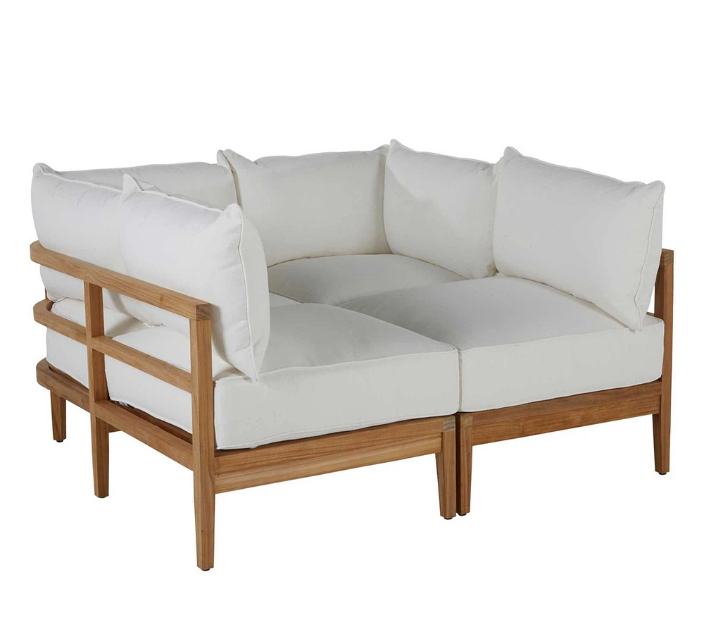 Oxeia Teak Modular Outdoor Loveseat