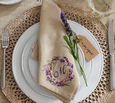 Monique Lhuillier Provence Embroidered Cotton Napkins - Set of 4