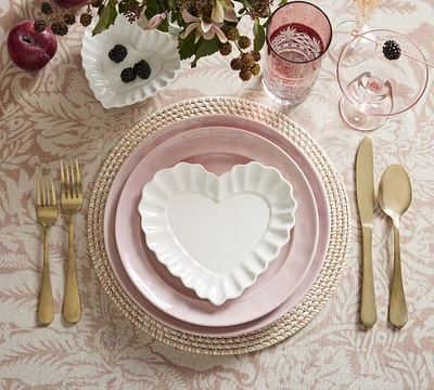 Heirloom Scalloped Heart Appetizer Plates - Set of 4