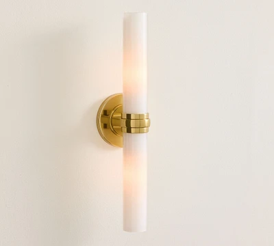 Everett Milk Glass Double Tube Sconce (18")