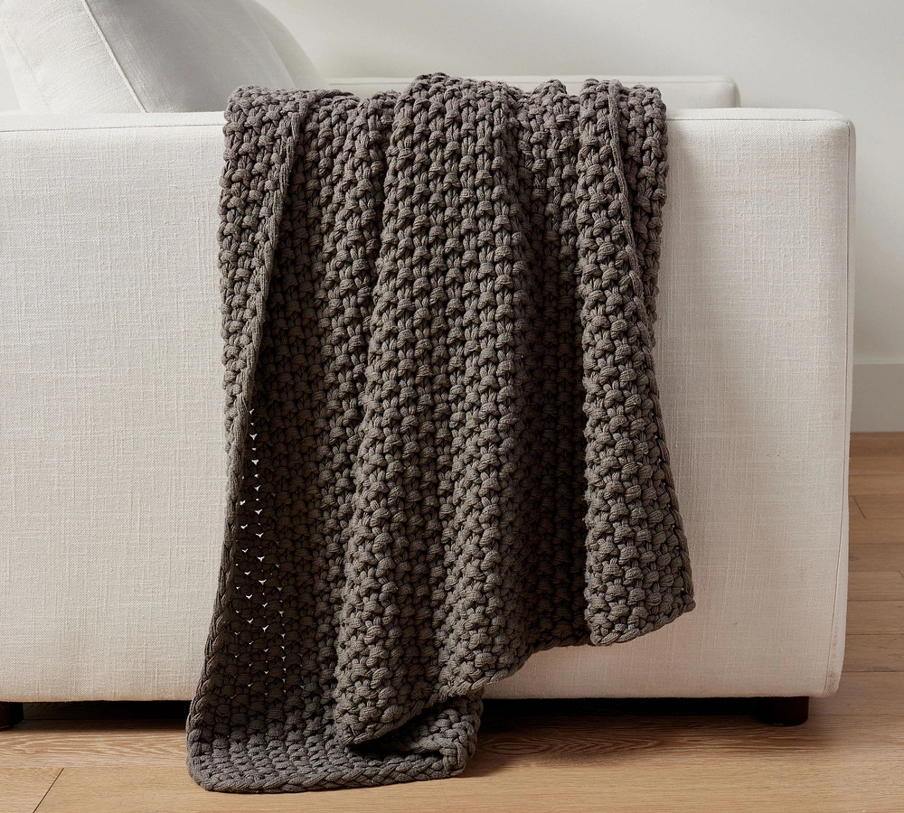 Bayside Seed Stitch Throw Blanket