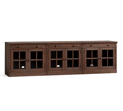 Livingston Media Console with Glass Cabinets (105'')