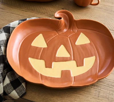 Jack-O'-Lantern Stoneware Serving Platter