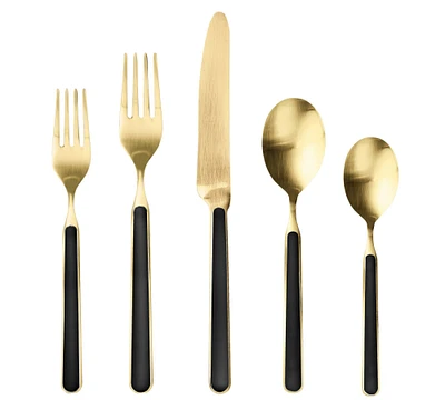 Fantasia Italian Stainless Steel Ice Gold Flatware Set