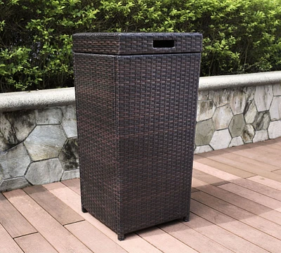 Benson Outdoor Wicker Trash Bin