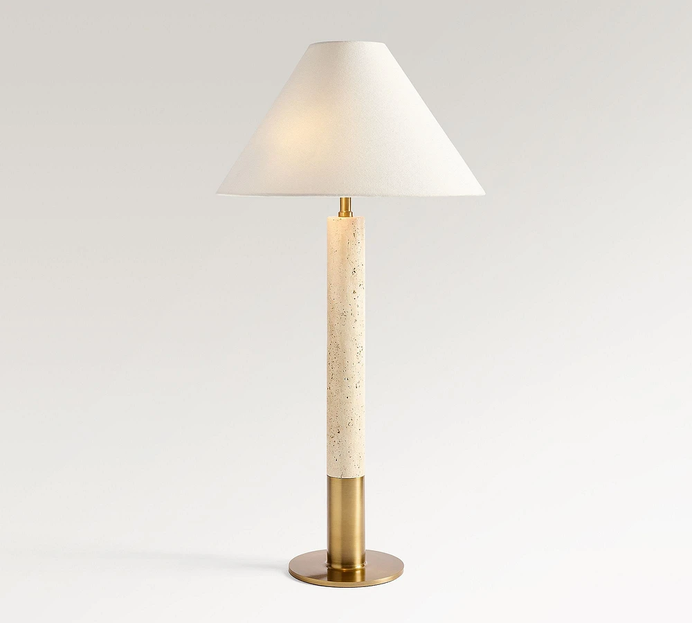 Sterling Travertine Table Lamp (28")