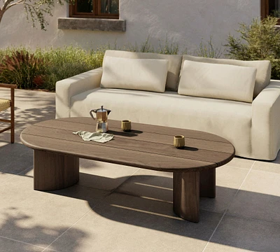 Paulina Teak Oval Outdoor Coffee Table (70")