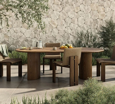 Paulina Teak Oval Outdoor Dining Table (94")