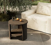 Lanay Reclaimed Teak Round Outdoor End Table (22")