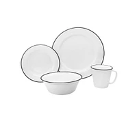 Porcelain Bistro Dinnerware Set, Set of 16