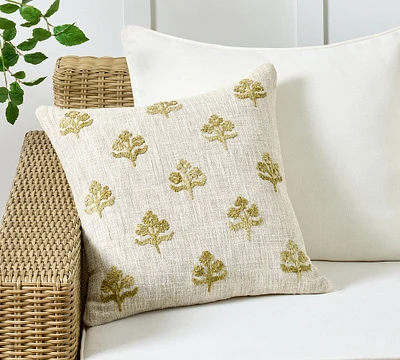 Bouquet Embroidered Outdoor Pillow