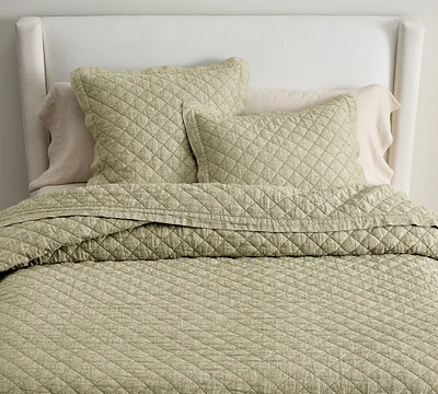 Open Box: Belgian Flax Linen Diamond Quilt