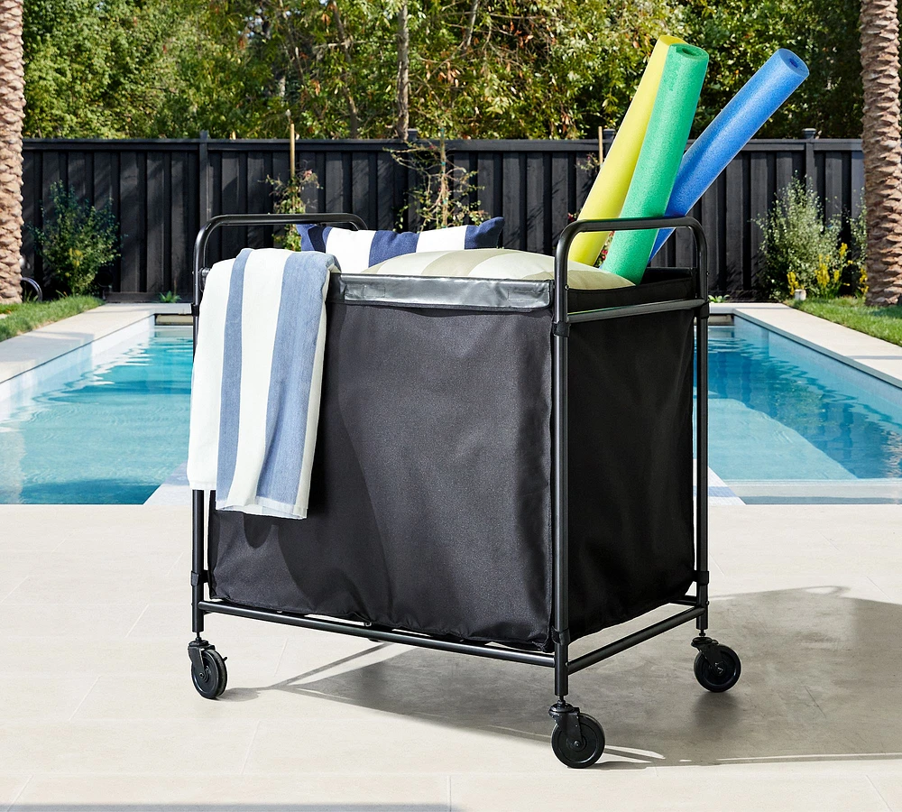 Malibu Metal Outdoor Pool Storage Cart