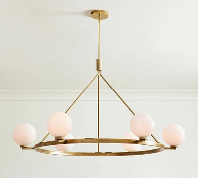 Harlow Milk Glass Round Chandelier (44")