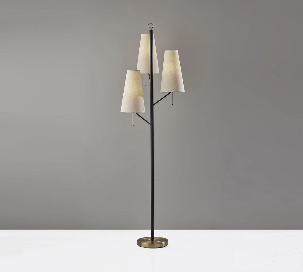 Rachel Metal Triple-Head Floor Lamp (71")