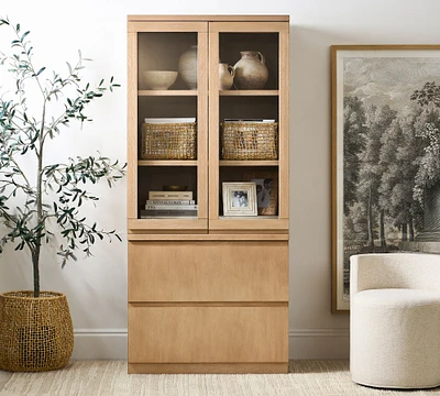 Pacific Glass Hutch with File Cabinet (34")