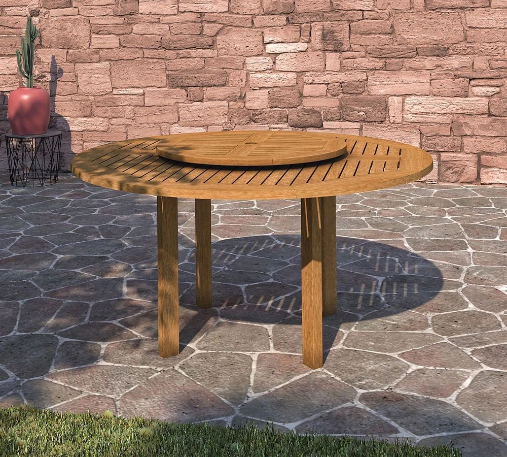 Tanglewood Eucalyptus Round Outdoor Dining Table (59")