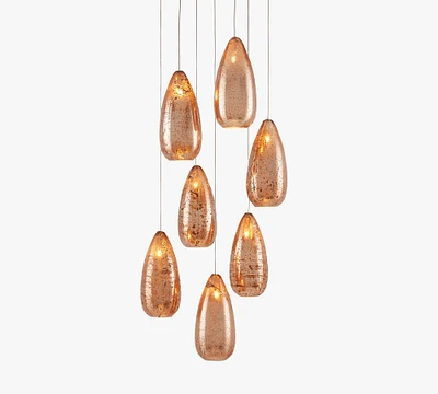 Wren 7-Light Mercury Glass Pendant (13")